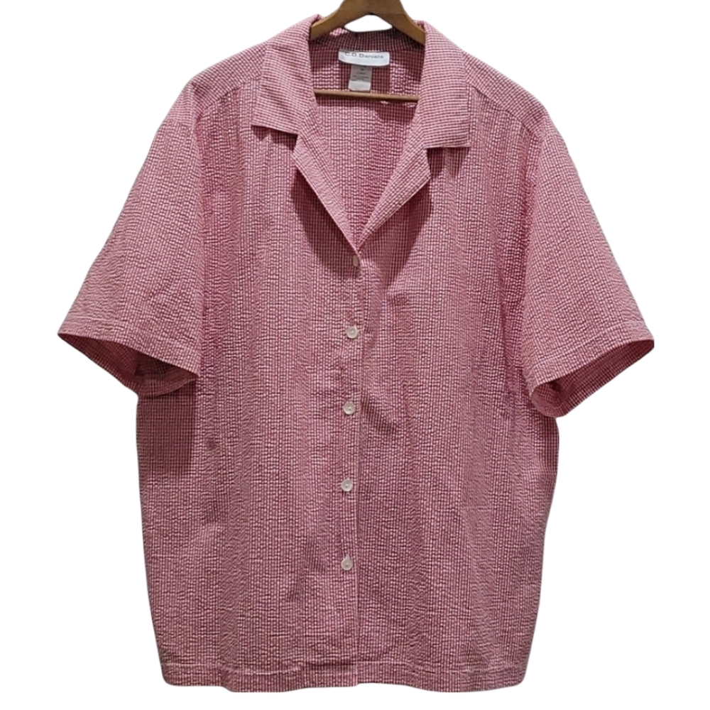C.D. Daniels Women's Shirt Red And White Check Se… - image 1